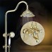 HUKOER Luxury Gold Brass Shower Faucet Rain Shower Head+Tub Faucet + Hand Shower (Gold) - B0797Q5LKS